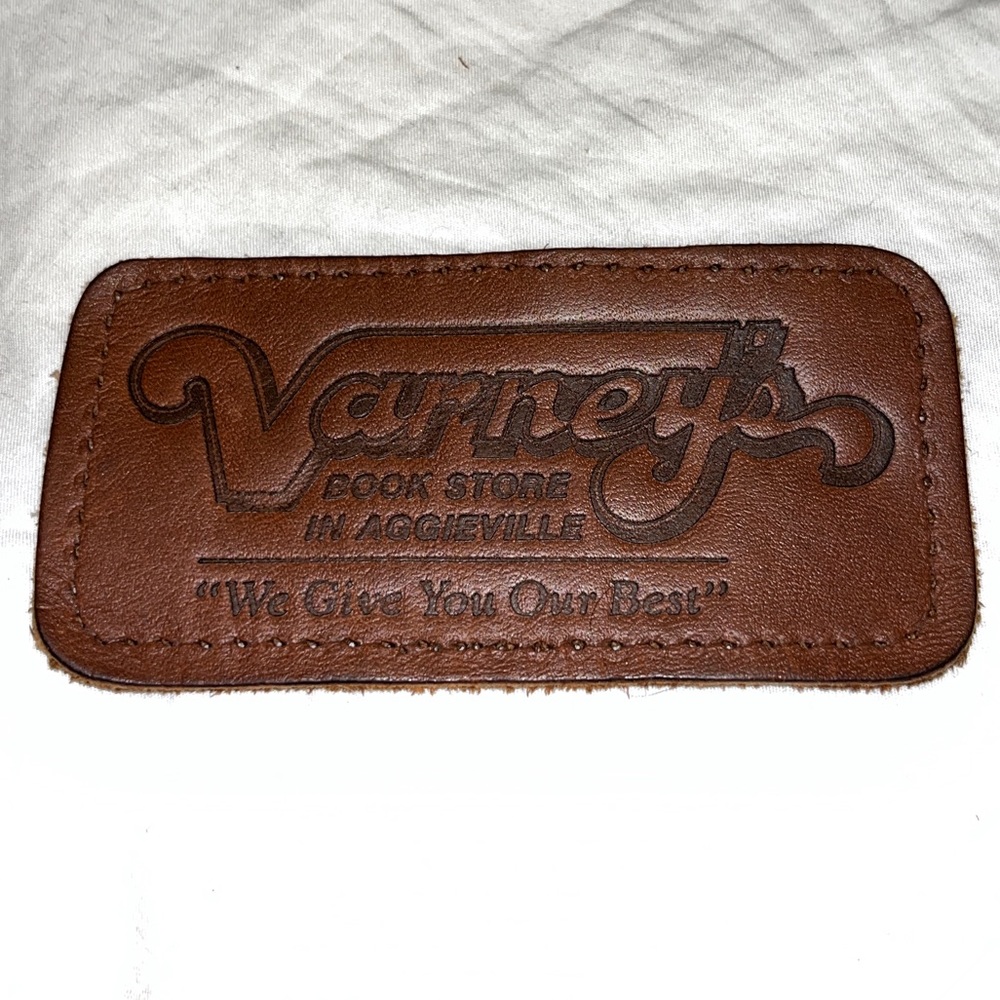Vintage Kansas K State Wildcats Varney’s Bookstore in Aggieville leather label
